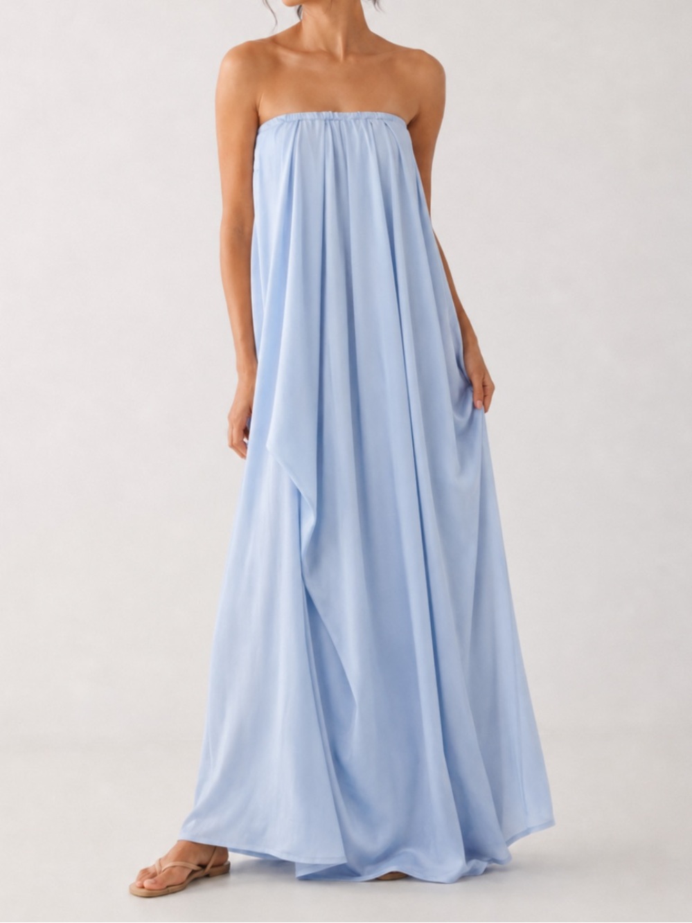 ASOS DESIGN bandeau maxi dress in light blue